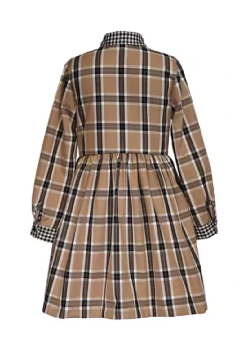 Boys 8-20 Plaid Ruffle Button Front Dress