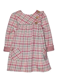 Girls 7-16  Plaid Pocket Dress