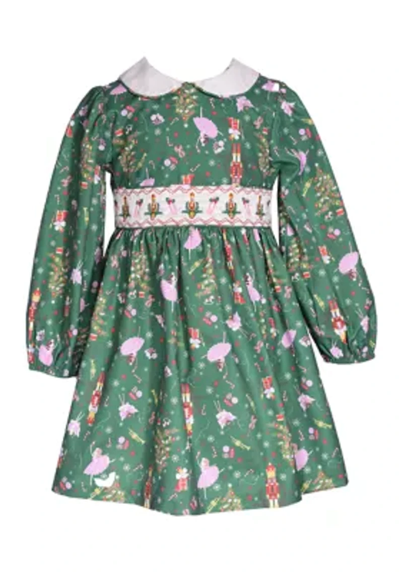 Girls 4-6x Smocked Nutcracker Dress