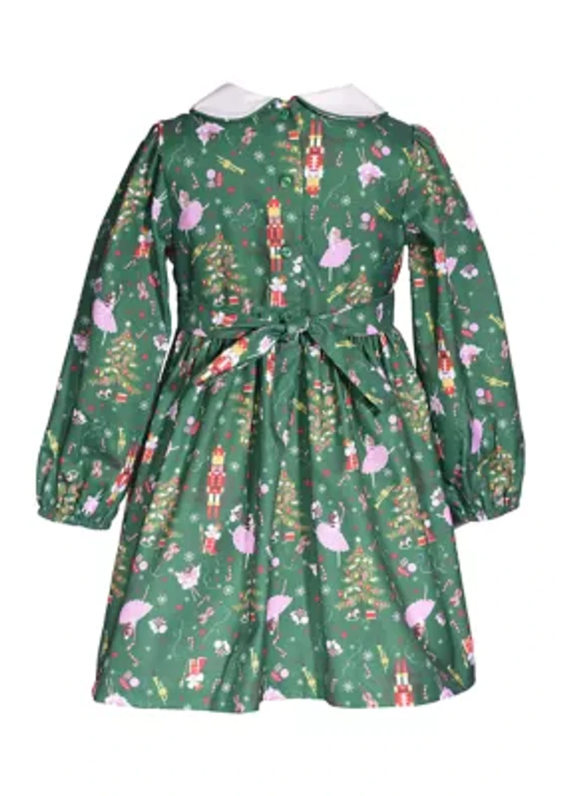 Girls 4-6x Smocked Nutcracker Dress