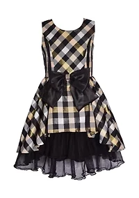 Girls 4-6x Plaid Taffeta Bow Dress