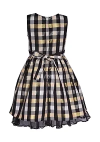 Girls 4-6x Plaid Taffeta Bow Dress