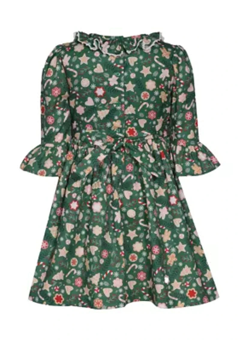 Girls 4-6x Gingerbread Smocked Dress