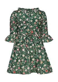 Girls 4-6x Gingerbread Smocked Dress