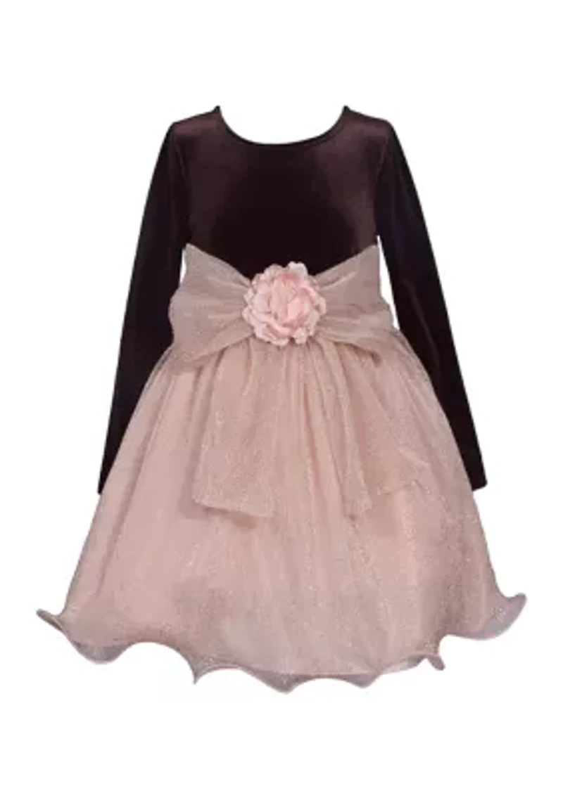 Girls 4-6x Long Sleeve Wire Hem Dress
