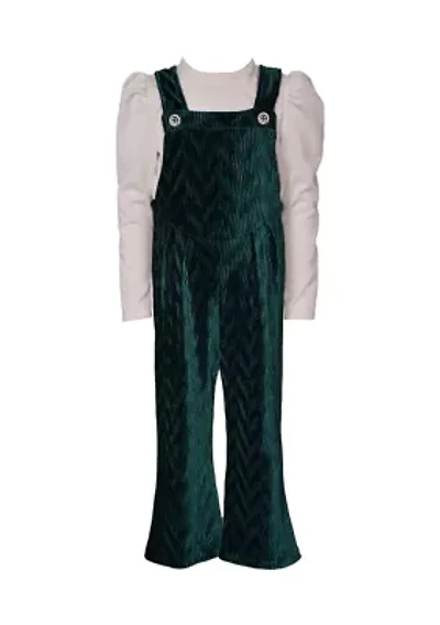 Girls 4-6x Bib-Front Velvet Jumpsuit