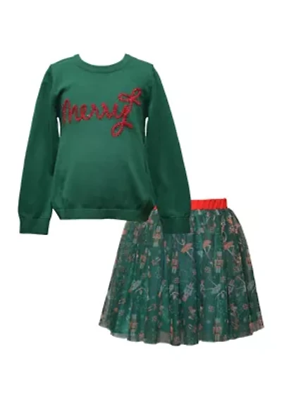 Girls 4-6 Merry Skirt Set