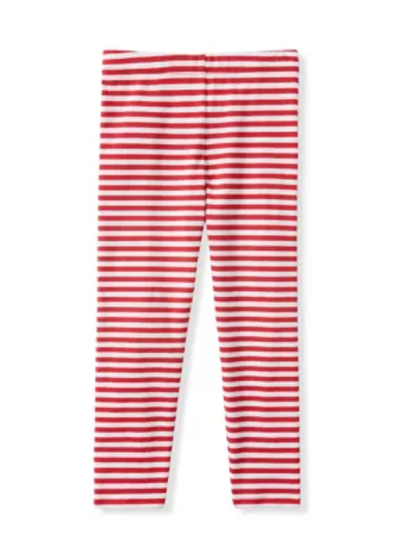 Girls 4-6x Santa Striped Leggings Set
