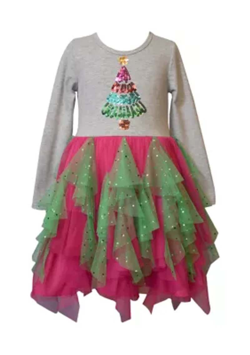 Girls 4-6 Pink and Green Tree Tutu Dress