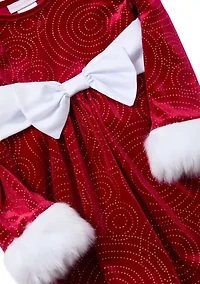 Girls 4-6x Sparkle Swirl Santa Dress