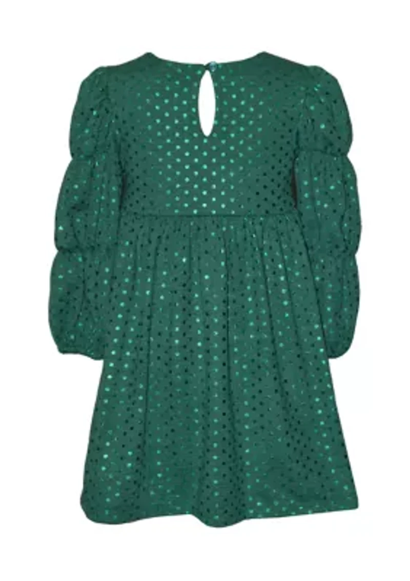 Girls 7-16 Green Shimmer Dress