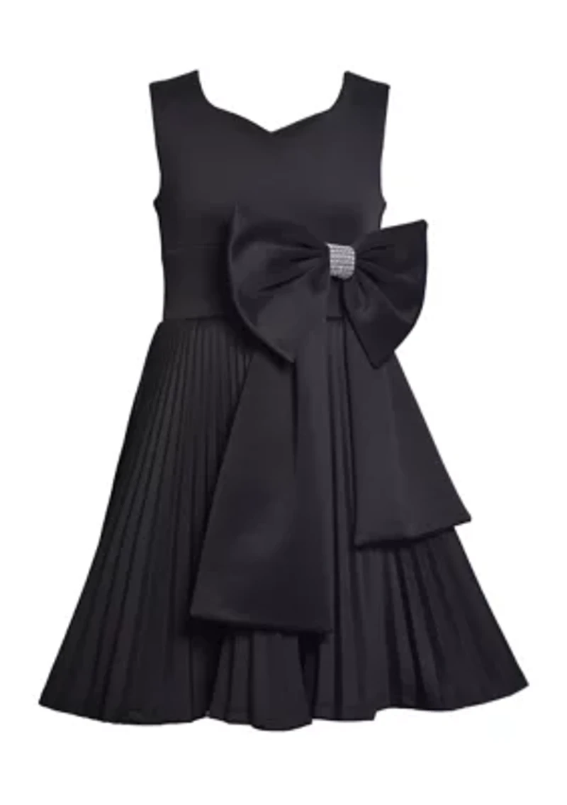 Girls 7-16 Scuba Pleated Skater Dress