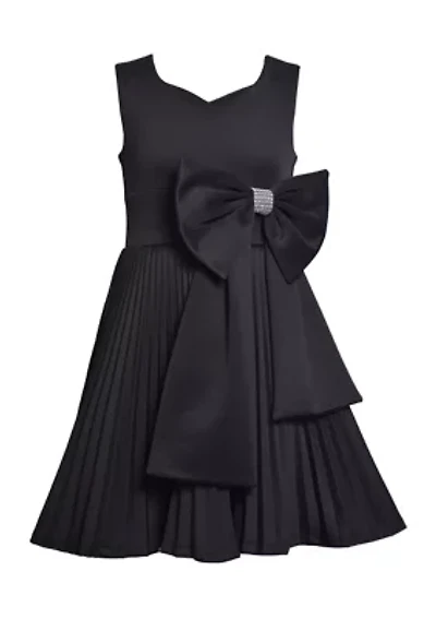 Girls 7-16 Scuba Pleated Skater Dress