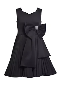 Girls 7-16 Scuba Pleated Skater Dress