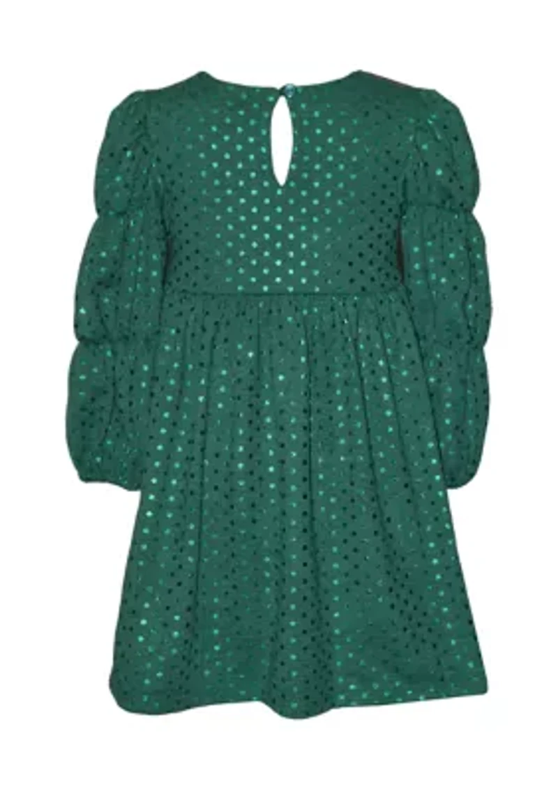 Girls 7-16 Green Shimmer Dress