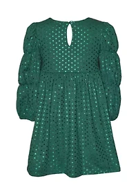 Girls 7-16 Green Shimmer Dress