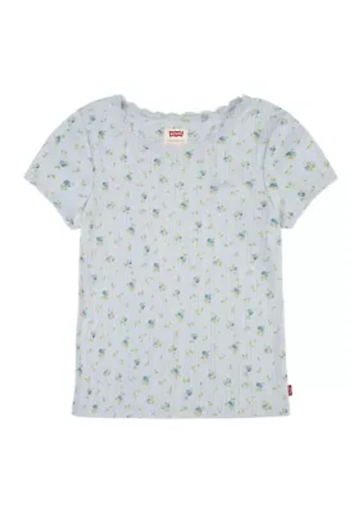 Girls 4-6x Lace Printed Top