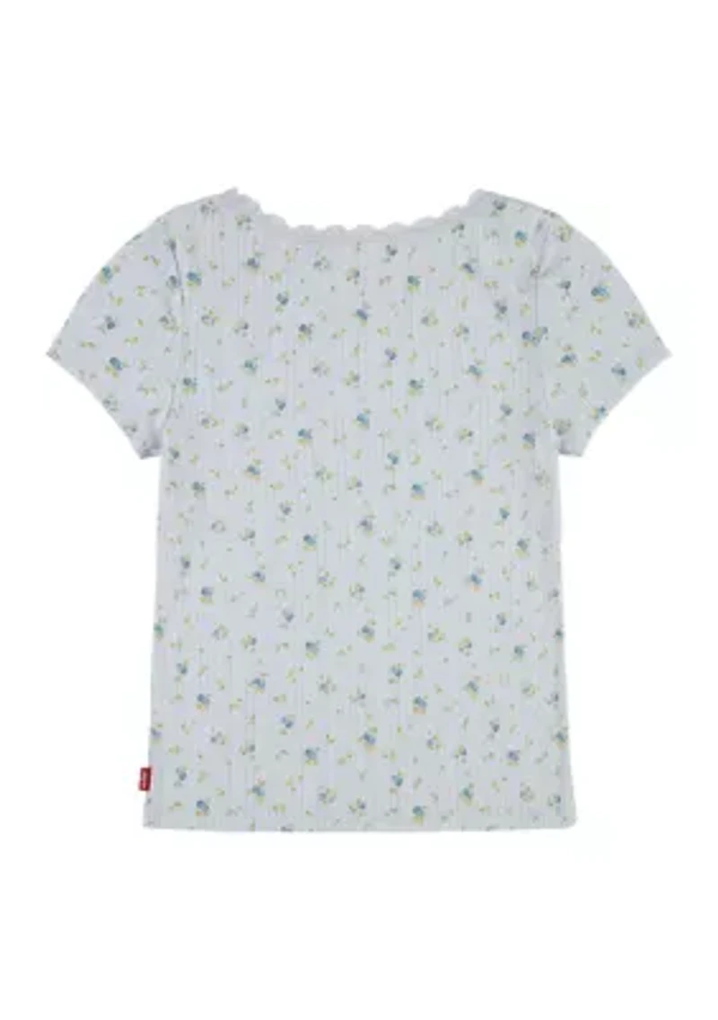 Girls 4-6x Lace Printed Top