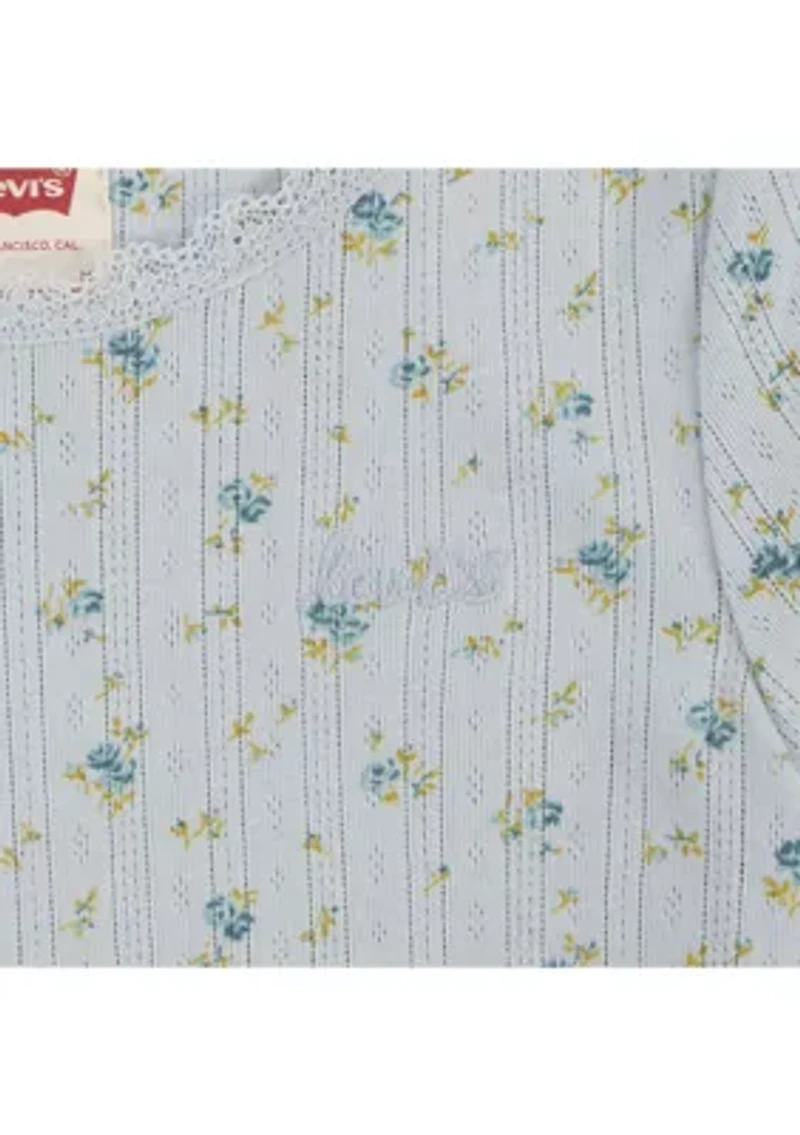 Girls 4-6x Lace Printed Top