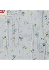 Girls 4-6x Lace Printed Top