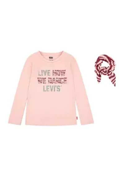 Girls 4-6x Zebra T-Shirt with Scrunchie