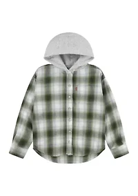Girls 4-6x Woven Top with Hood