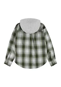 Girls 4-6x Woven Top with Hood