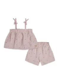 Girls 4-6x Tie Tank Top and Shorts Set