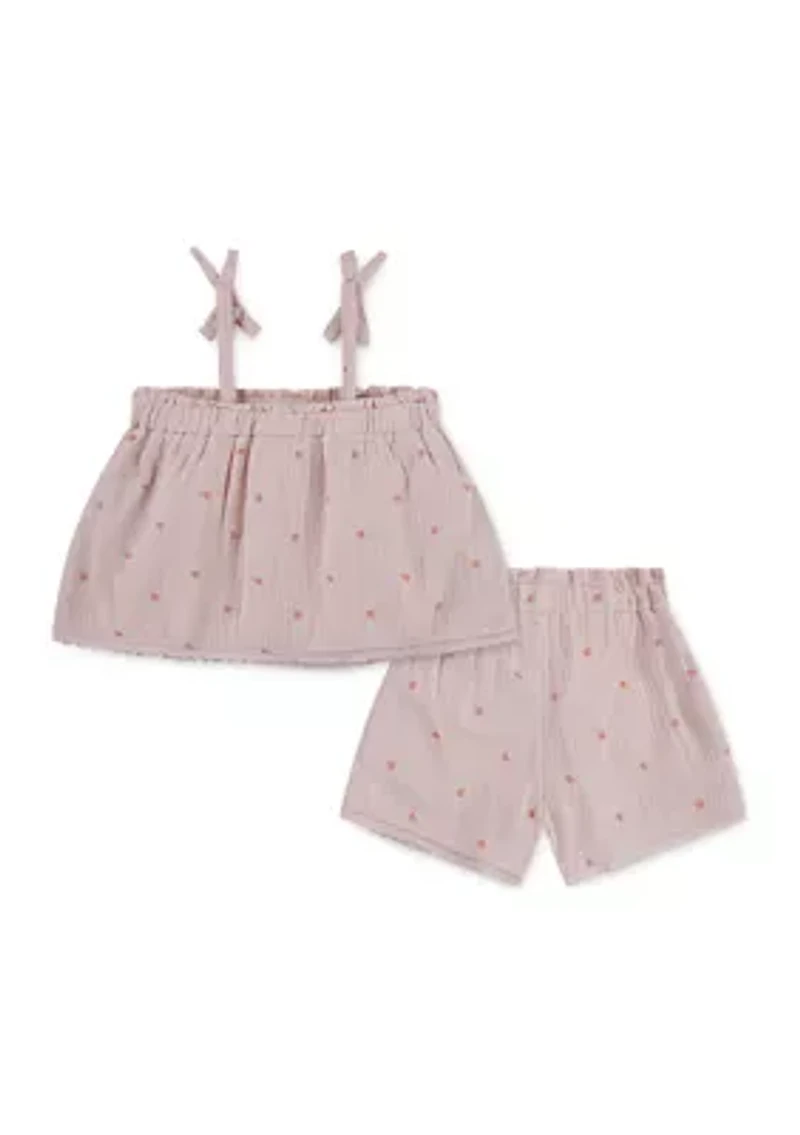 Girls 4-6x Tie Tank Top and Shorts Set