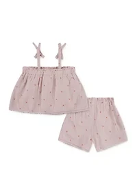 Girls 4-6x Tie Tank Top and Shorts Set