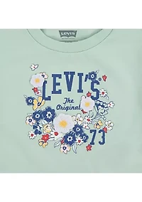 Girls 4-6x Graphic Flutter Sleeve T-Shirt and Denim Shorts Set