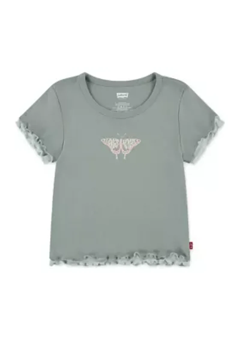 Girls 4-6x Double Layer Knit Top