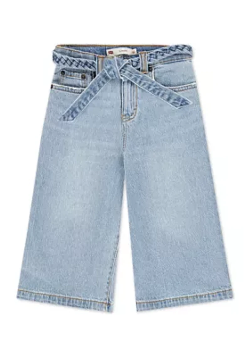 Girls 4-6x Extra Large Culotte Stretch Denim Jeans
