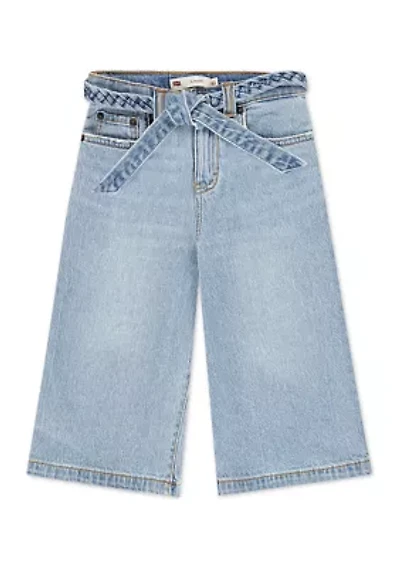 Girls 4-6x Extra Large Culotte Stretch Denim Jeans