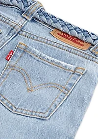 Girls 4-6x Extra Large Culotte Stretch Denim Jeans