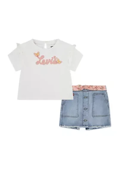 Girls 4-6x Denim Skort Set