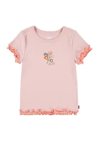 Girls 4-6x Floral Embroidery Top