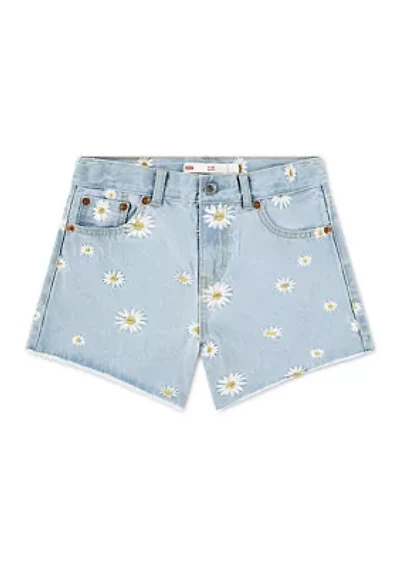 Girls 4-6x Daisy Denim A-Line Shorts