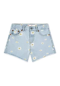 Girls 4-6x Daisy Denim A-Line Shorts