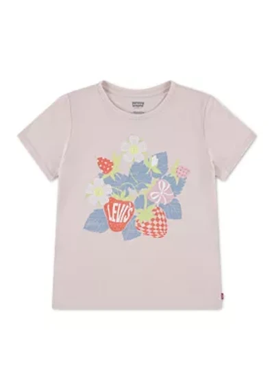 Girls 4-6 Strawberries Short Sleeve Top