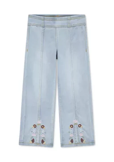 Girls 4-6 Dobby Pull-On Floral Denim