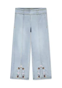 Girls 4-6 Dobby Pull-On Floral Denim