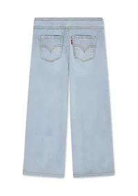 Girls 4-6 Dobby Pull-On Floral Denim