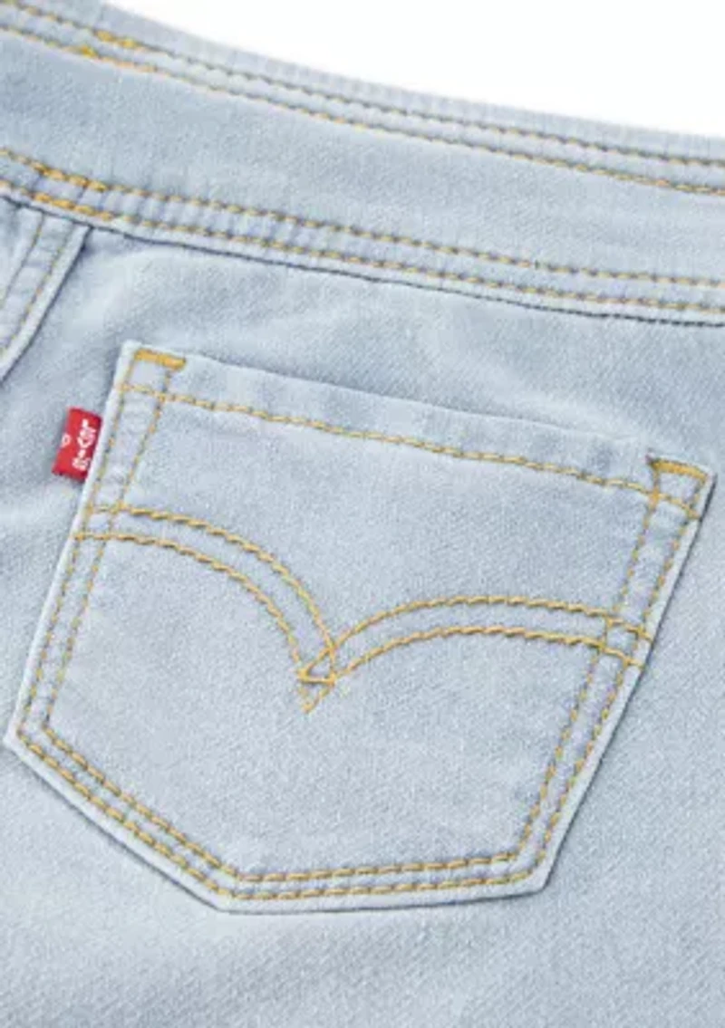 Girls 4-6 Dobby Pull-On Floral Denim