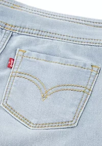 Girls 4-6 Dobby Pull-On Floral Denim