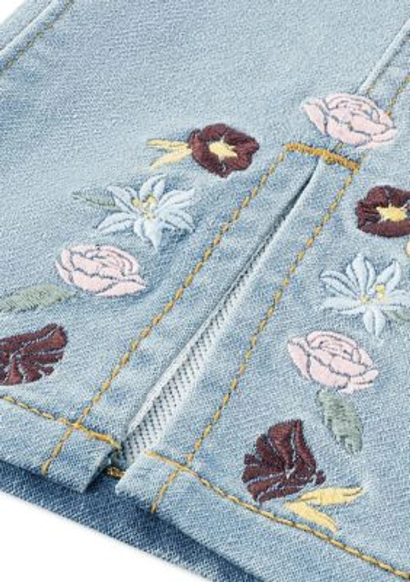 Girls 4-6 Dobby Pull-On Floral Denim