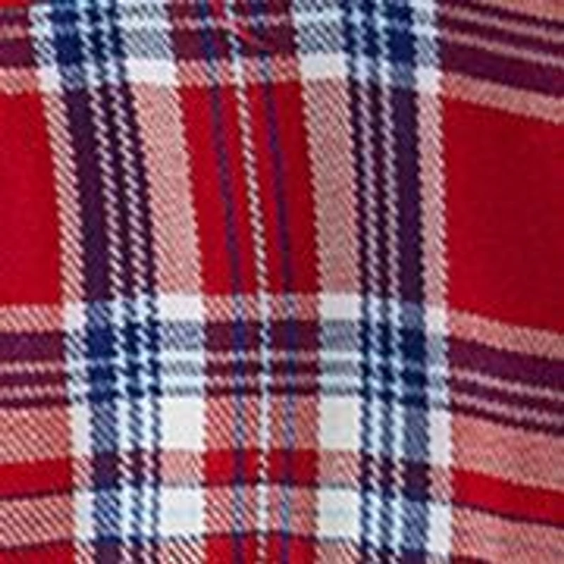 Girls 7-16 Red Plaid Peplum Flannel