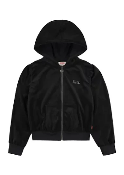 Girls 7-16 Velour Meet and Greet Hoodie