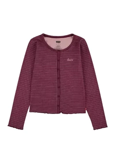 Girls 7-16 Stripe Ribbed Top