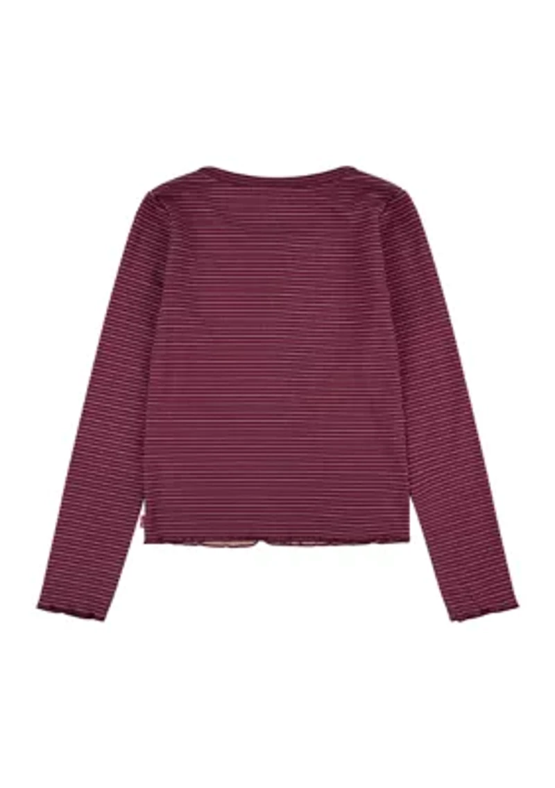 Girls 7-16 Stripe Ribbed Top